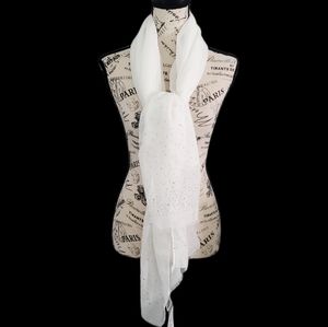 Lulla Collection White Jeweled Shawl Scarf NWT (AD14)